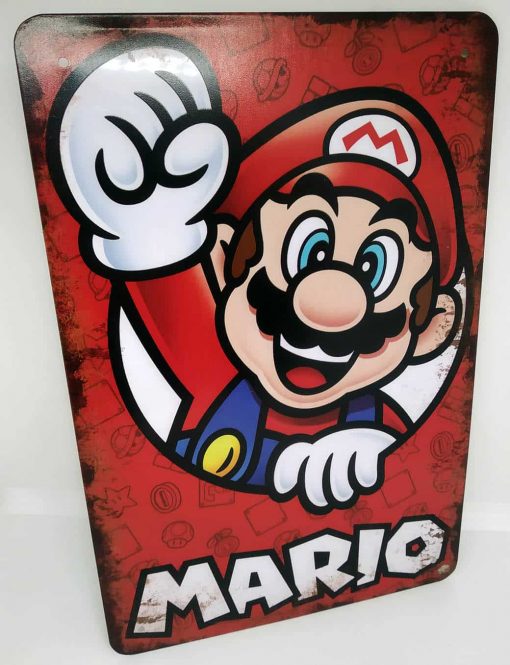 Placa Metálica Decorativa Super Mario