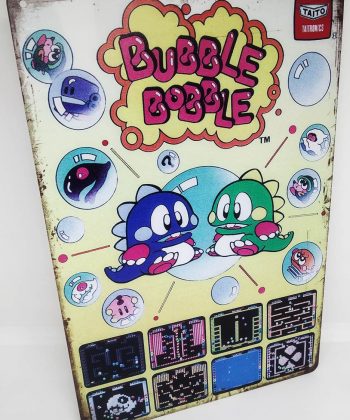 Placa Metálica Decorativa Bubble Bobble