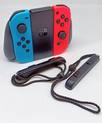 Acessório Usado Nintendo Switch Joy-Con (L/R) - Neon Red/Neon Blue + Grip + Straps